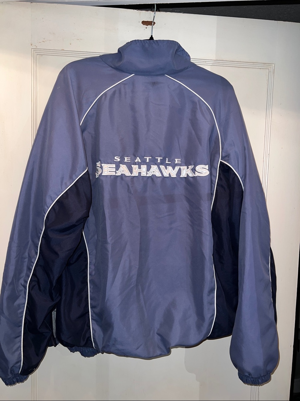 Y2K Seattle Seahawks pullover Windbreaker lined side zip 1:4 zip XL embroidered